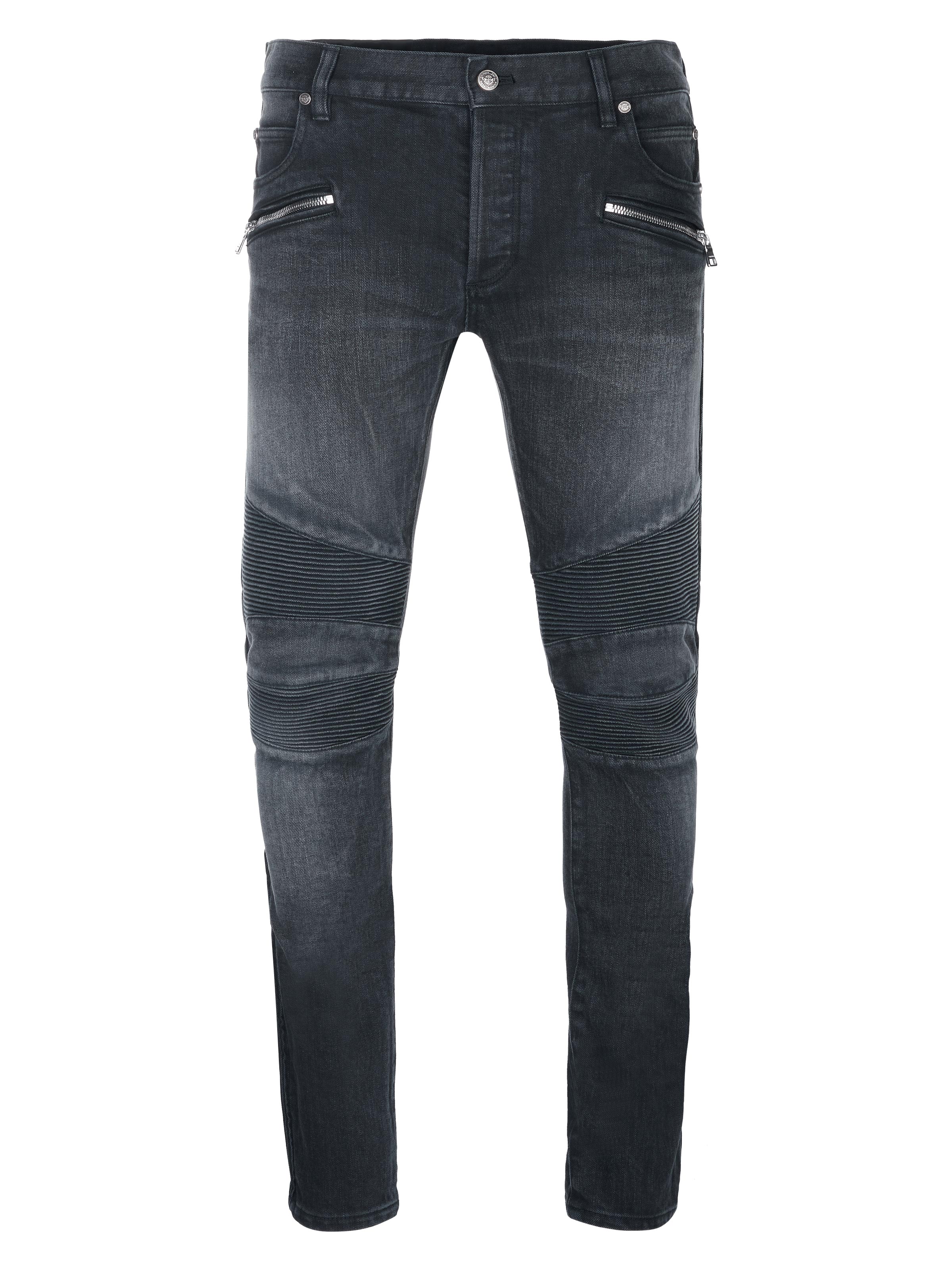 Balmain Black Monogram Jacquard Denim Jeans - ShopStyle
