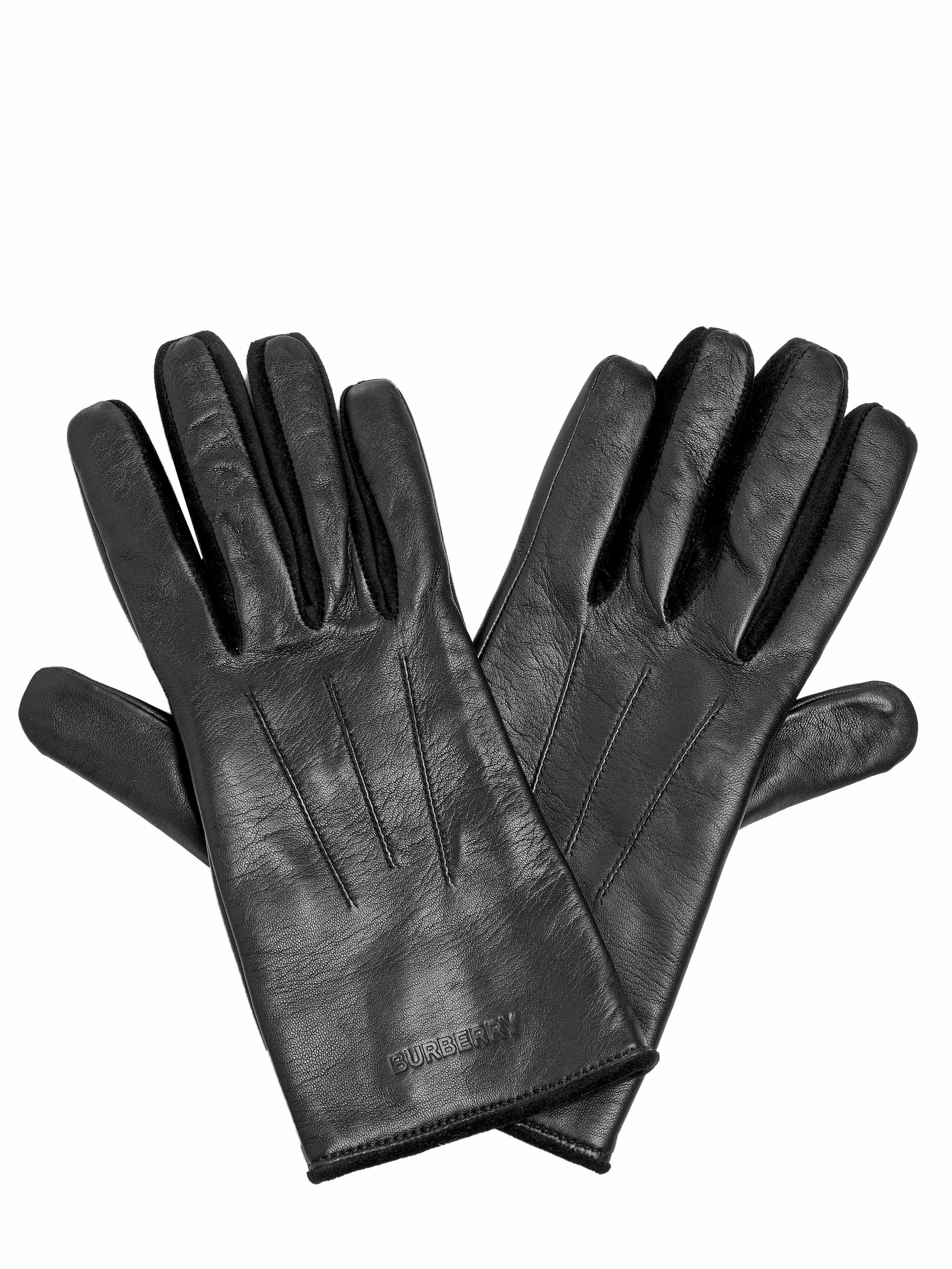 Burberry Leather Glove Black バーバリー レザー手袋 Burberry glove black (2nd choice item) Black on SALE
