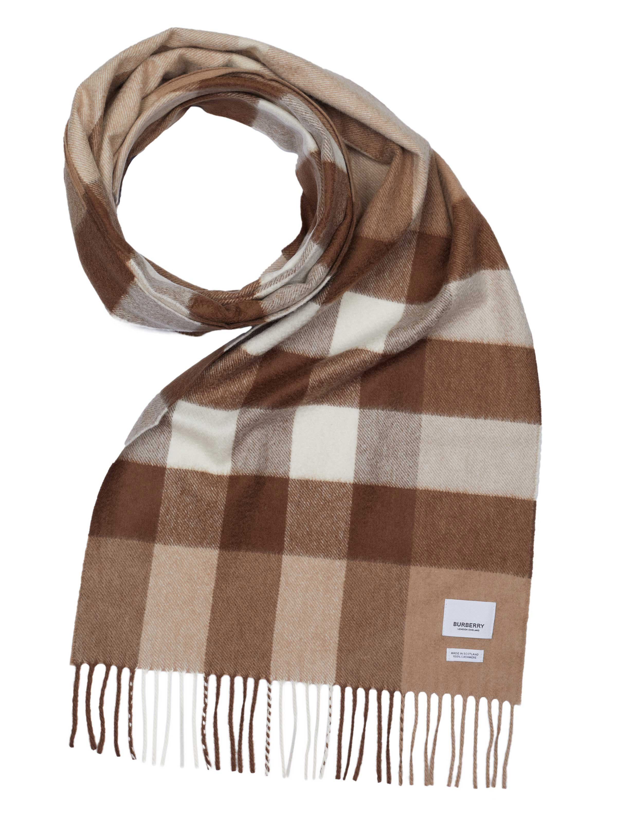 Burberry HAMEGA cashmere scarf Camel on SALE Fashionesta