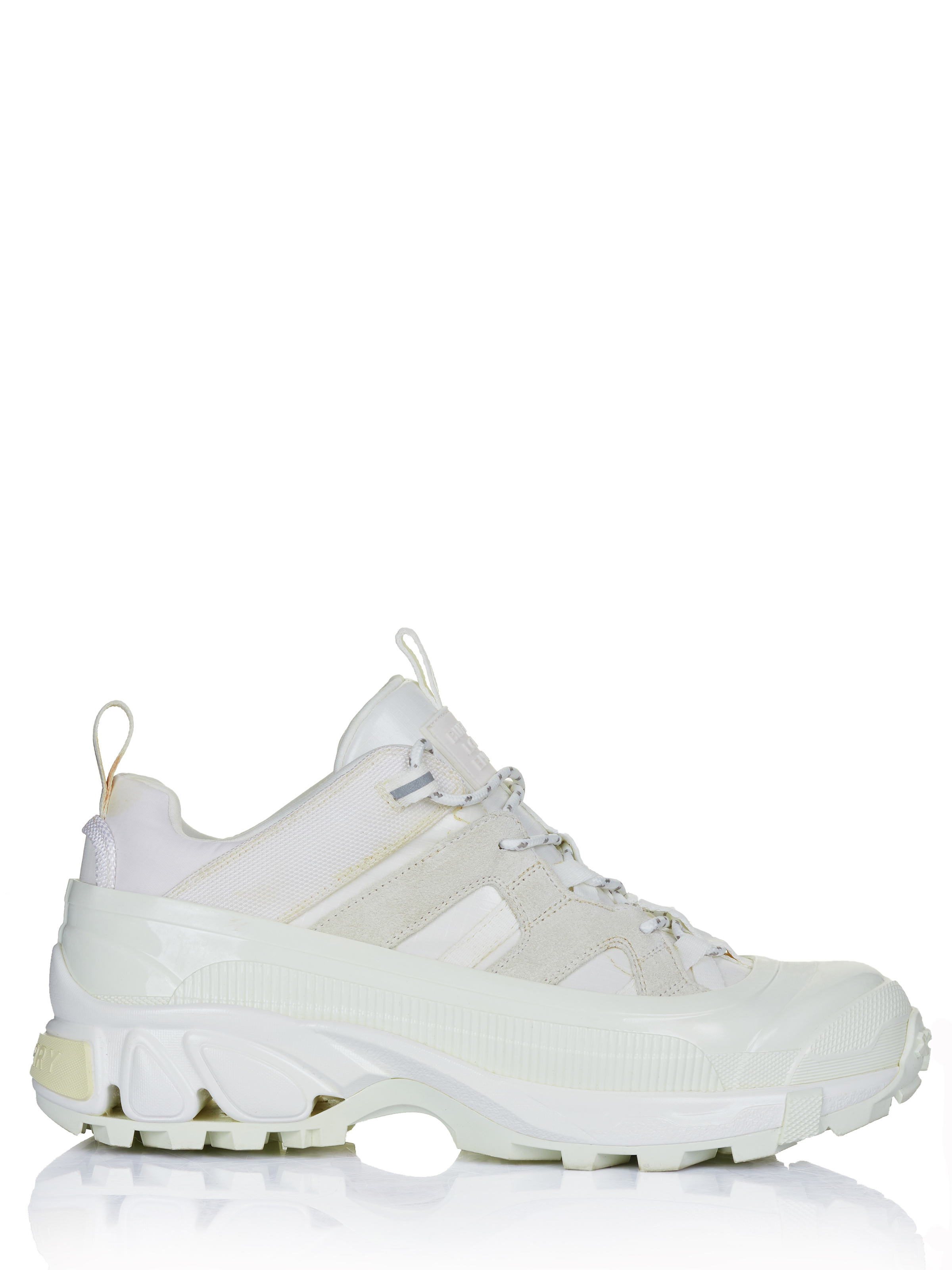 Burberry Arthur M Story White‎ Icon Stripe Mens Sneakers, 41, 8048548 Burberry White/Beige Check Fabric and Rubber Arthur Low Top  main image 2