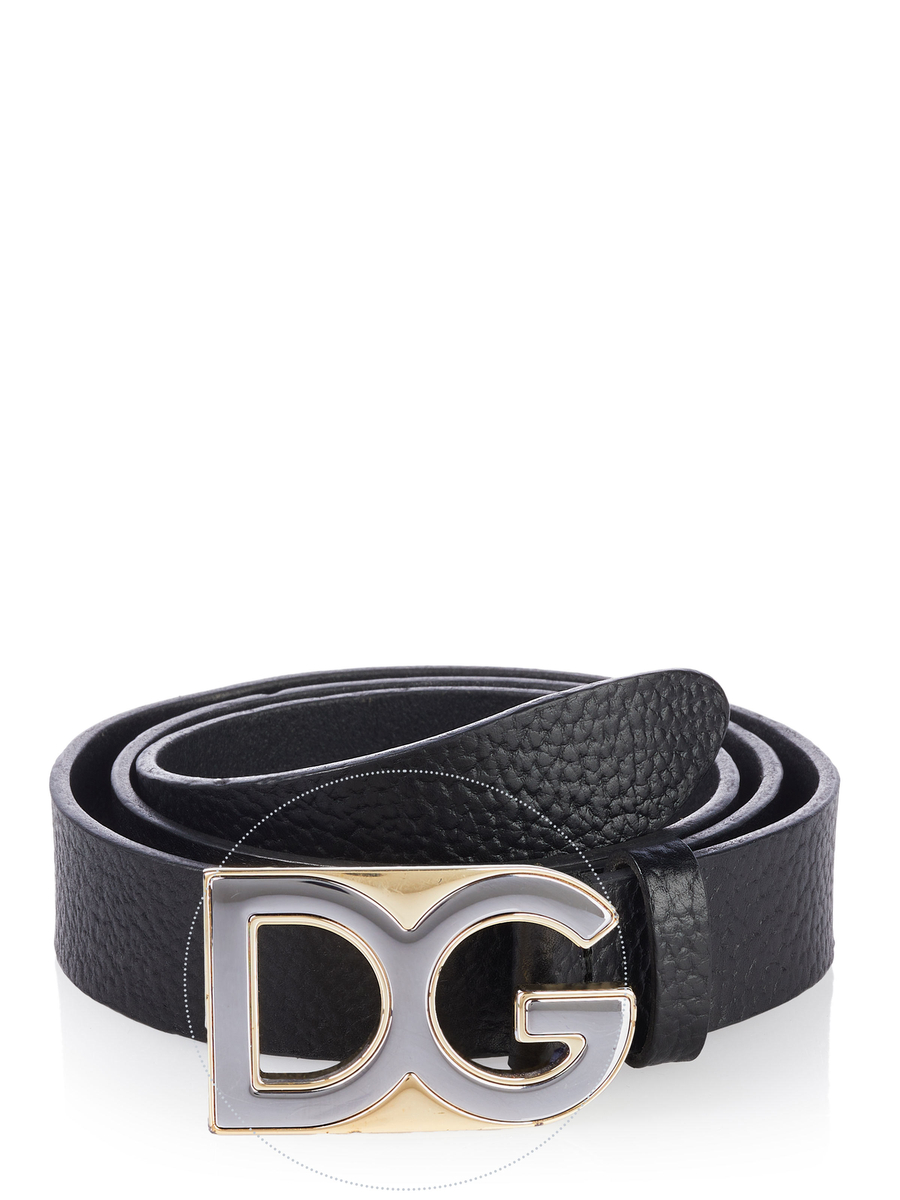 小物 archive DOLCE&GABBANA belt Authentic Dolce & Gabbana Black Patent Leather Belt Silver Buckle