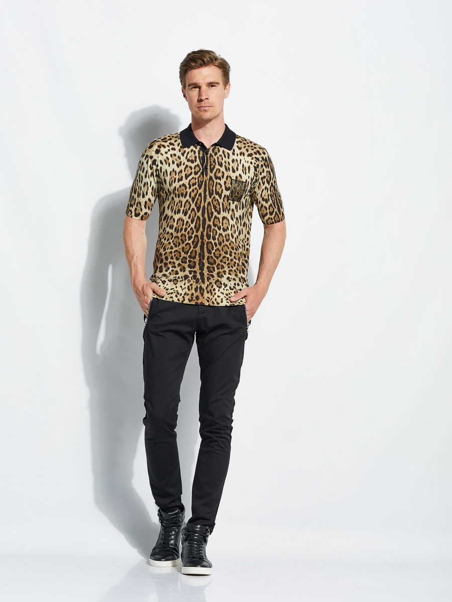 leopard print polo