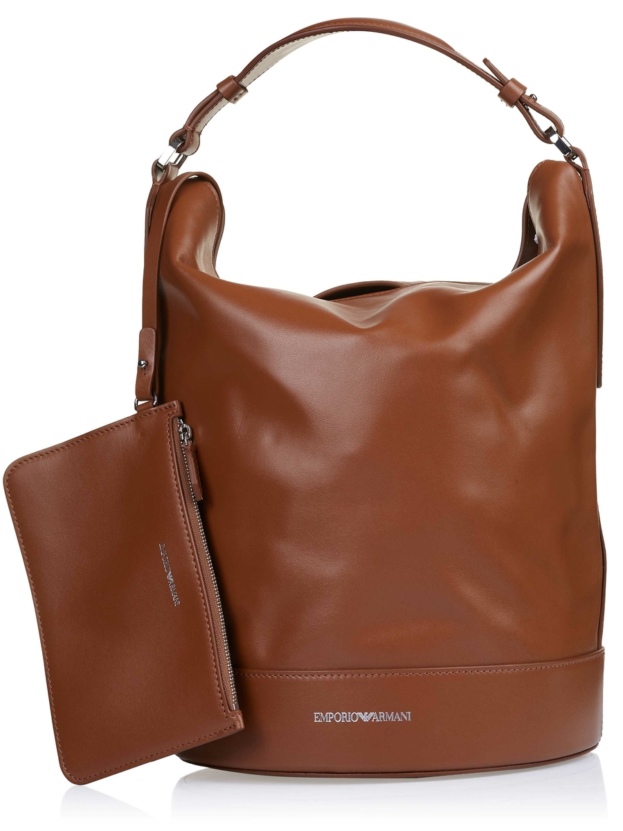 brown armani pouch