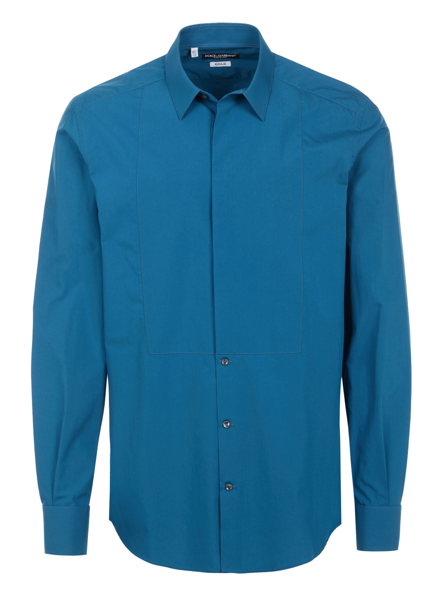 dolce gabbana gold dress shirt Dolce & Gabbana Dark Blue GOLD Cotton Long Sleeves Dress Shirt main image 0