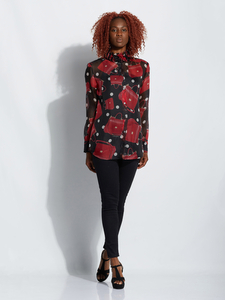 Dolce & Gabbana Bluse schwarz-rot