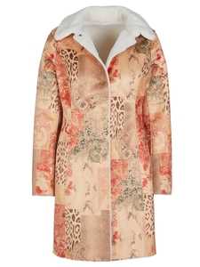 GUESS reversible coat REVIVAL PATCHWORK orange/ creme